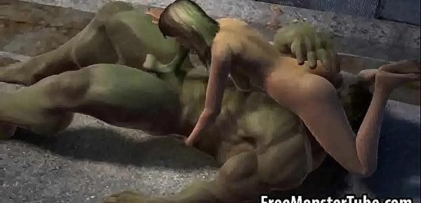  Hot 3D babe having a 69 with The Incredible Hulk-high 2